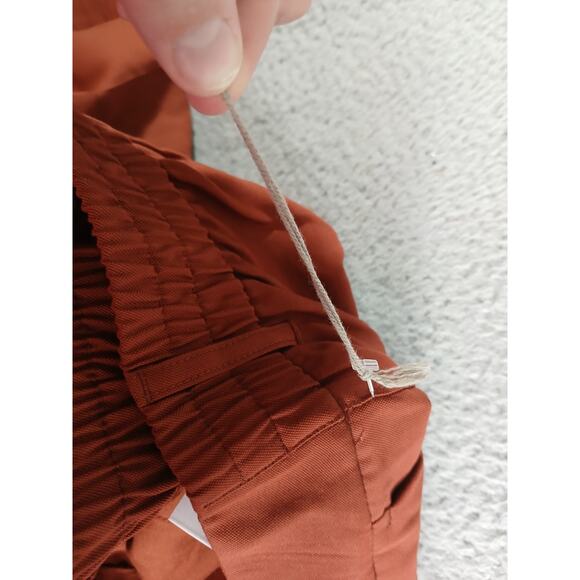 A New Day Pants Womens 16 Orange High Rise Wide Leg Casual Stretchy Cuffed NWT - Picture 4 of 10